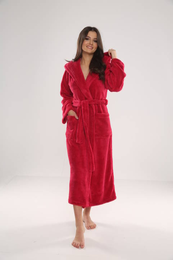 807 Luna II Ladies' Long Dressing Gown Forex - frambuesa