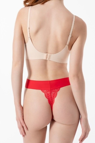 Julimex Scarlet String Maxi rojo - tanga sin costuras con encaje Línea Invisible