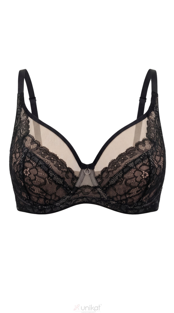Unikat Sedina Soft Negro Sujetador Suave de Encaje con Aros