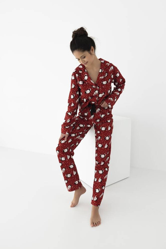 Pijama de franela para mujer Tiggy Sensis - rojo