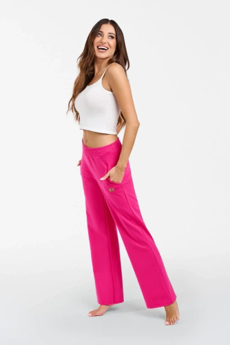 Alta Pantalones de mujer Italian Fashion - fucsia