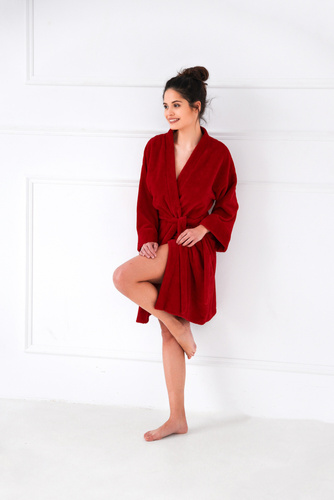 Albornoz enrollable para mujer Sensis - rojo