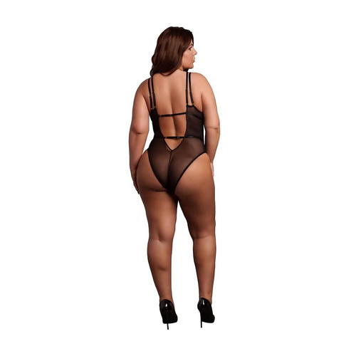Body AMR006 Amour Le Désir Body de encaje Plus Size XL-4XL Negro