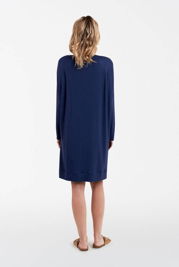 Akord señoras túnica de manga larga Moda Italiana - azul marino