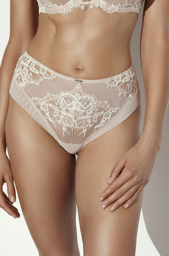 Braguitas brasileñas Ava 2294/B beige con encaje, tul y microfibra