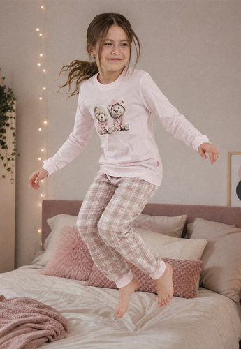 Pijama para niña Cornette 594/202 592/202 Be My Friend 100% algodón manga larga