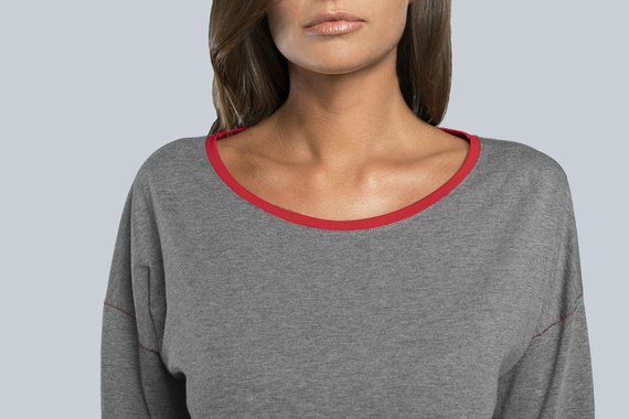 Pijama de mujer Accent largo. manga, longitud. pantalones Italian Fashion - melange oscuro