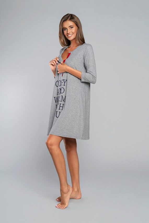 Bálsamo Camisa de Embarazo y Lactancia. manga 3/4 Italia Fashion - melange