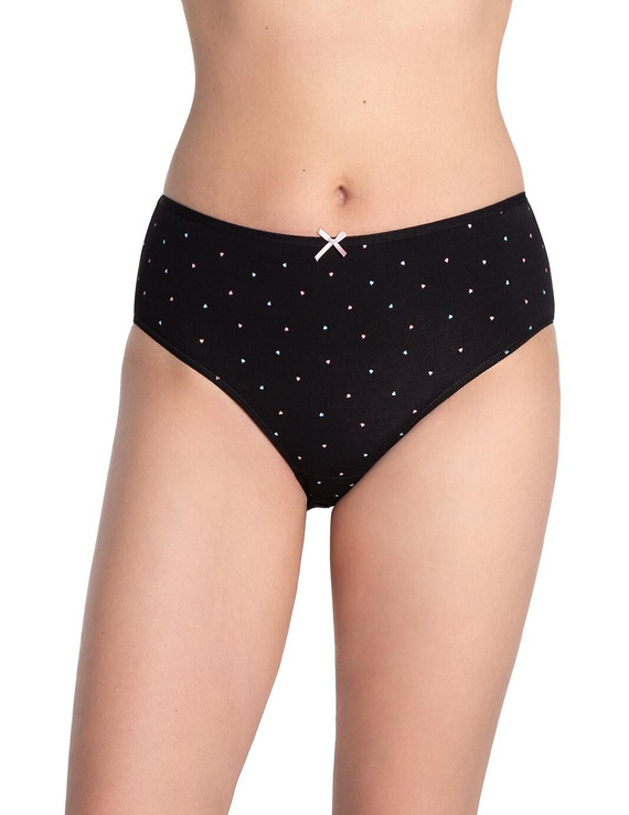 Lama L-122 BI-65 rosa/negro - braguita de bikini clásica de algodón, 3 piezas incluidas