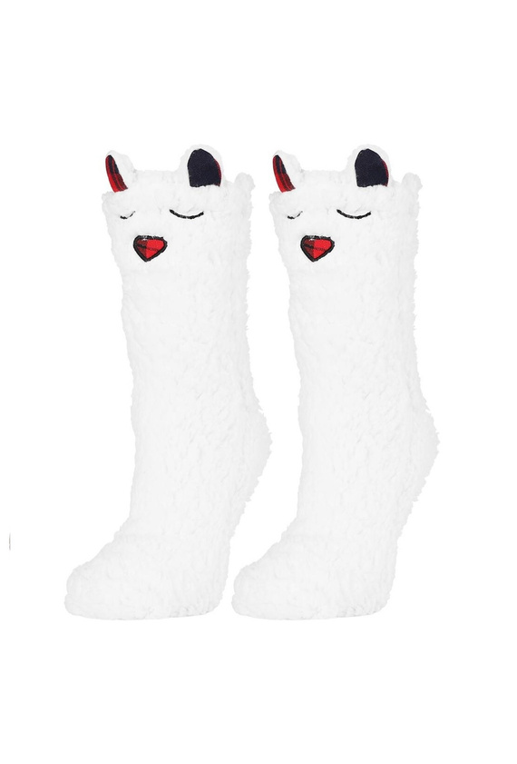 Moraj calcetines de las mujeres CDC1600-001 blanco rosa- puffy, smiley y ABS antideslizante