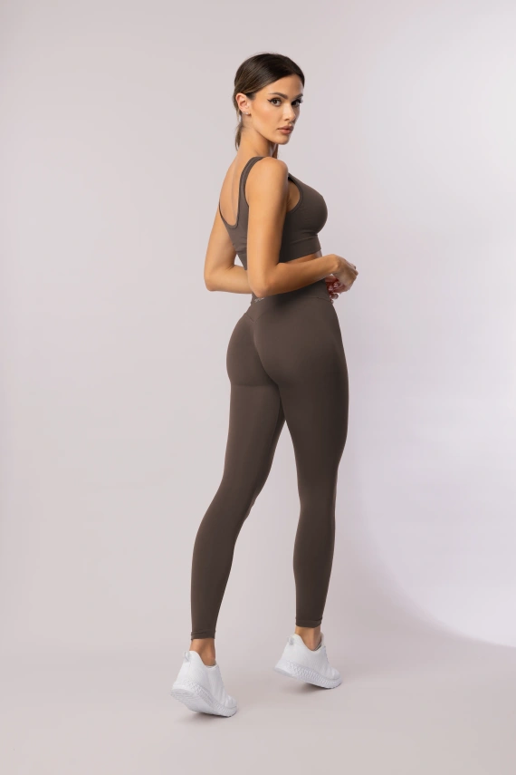 Leggings de mujer SPAIO Flex Innergy 2.0 chocolate sin costuras, soporte de recuperación