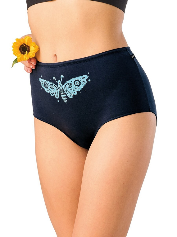 Braguitas de mujer KEY LPC 635 B26 midi 2 unidades de algodón negro y rojo