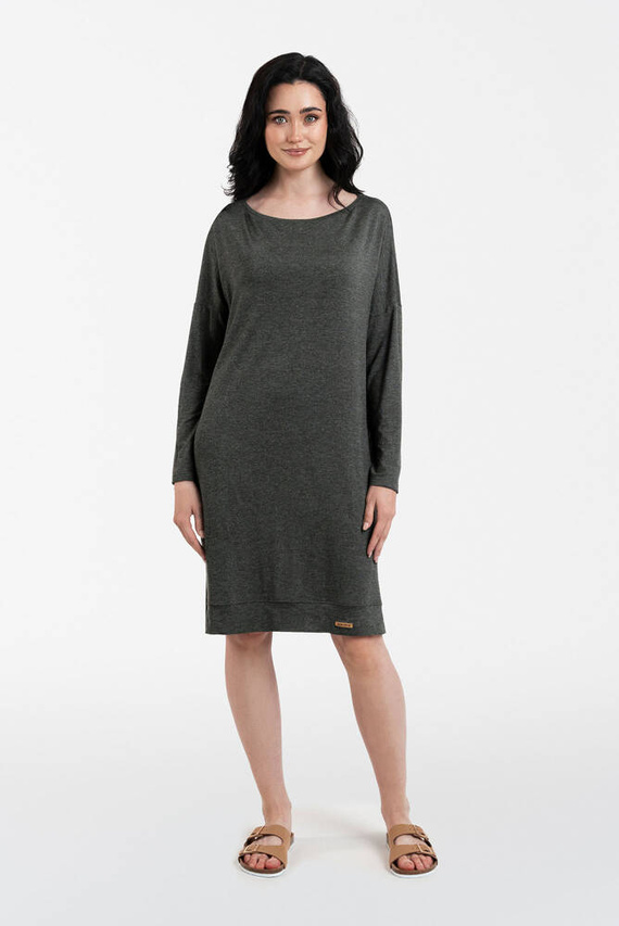 Akord señoras túnica de manga larga Moda Italiana - melange oscuro