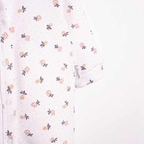 220032 Pijama enterizo para bebé Nicol 100% algodón manga larga con estampado floral delicado