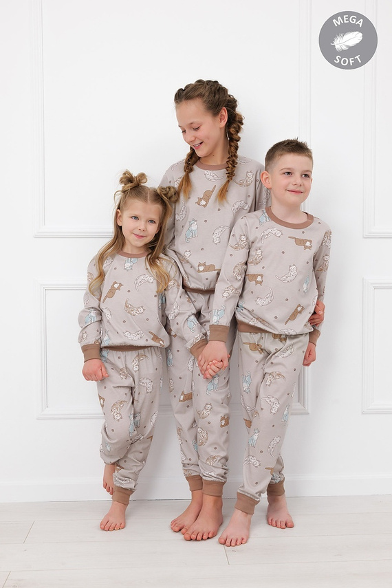 Italian Fashion Filka pijama infantil Mega Soft larga con gatos cálida