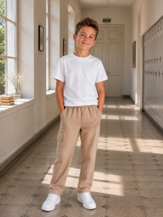 Seven Bambarillo Pantalones Deportivos de Algodón para Niño Beige Cargo