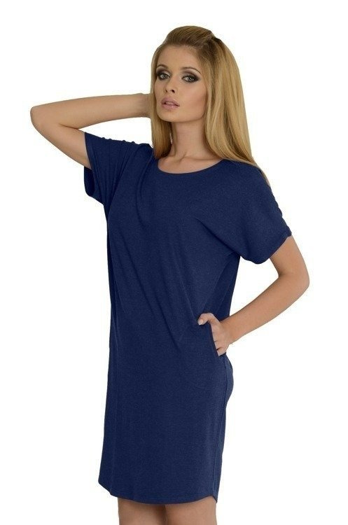 523 Camisón Paula kr. manga - azul marino