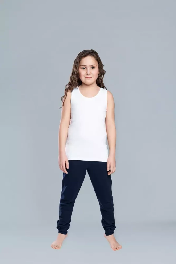 Camiseta Tosia para niña, hombro ancho Moda Italiana- blanco