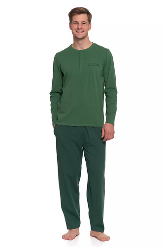 Moraj PDM pijama de hombre 4600-015 verde - pijama de algodón de manga larga con pantalón