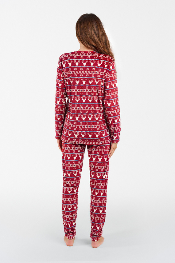 Vellón Islandia Conjunto Mujer Moda Italiana - estampado burdeos