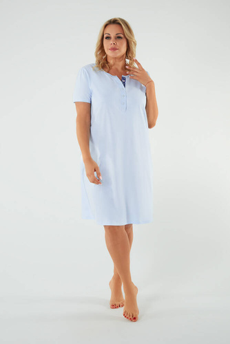Camisón de señora y bata de lactancia Moda Italiana - azul