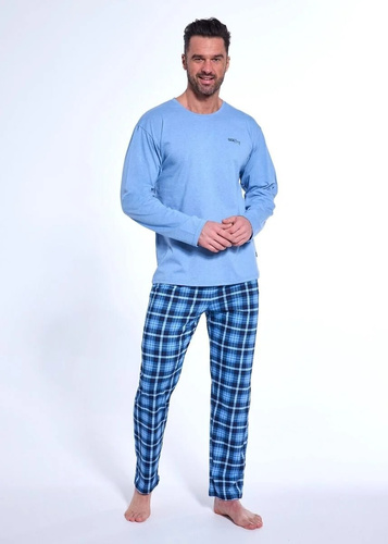 Pijama de hombre 124/188 Strong 2 azul - algodón, manga larga, estilo deportivo