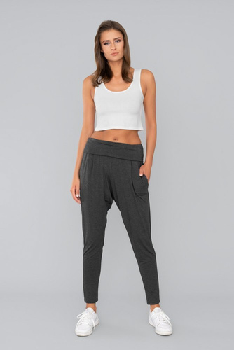 Gris Pantalones de mujer Italian Fashion - melange oscuro
