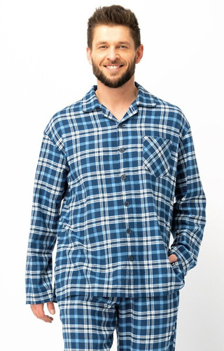 MNS 492 Key jeans pijama de hombre - franela a cuadros, algodón