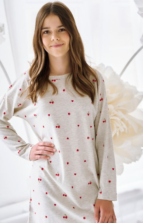 3504 Adele Taro melange - Camiseta manga larga niña, algodón