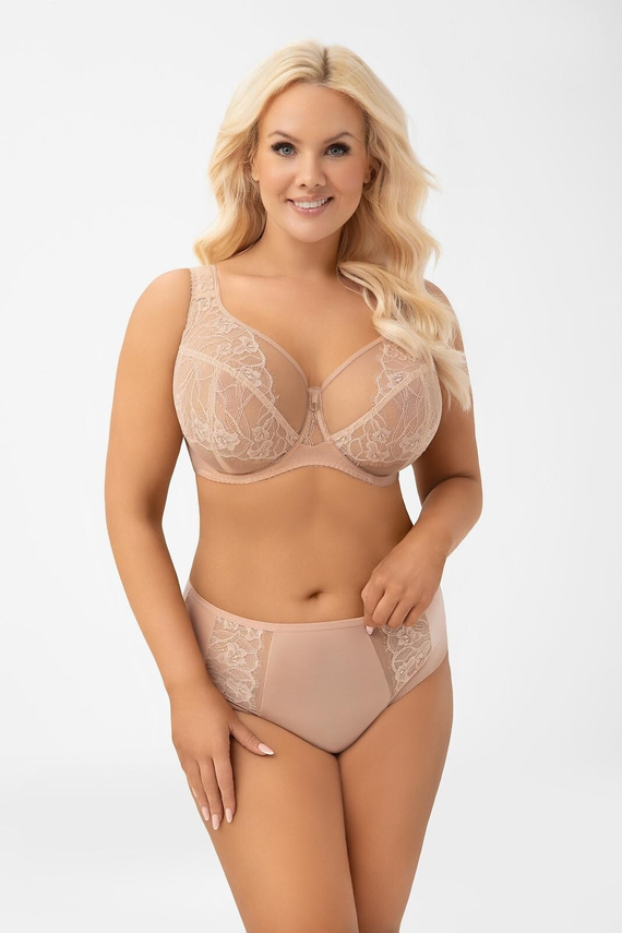 G018 Luisse Almond Gorsenia Sujetador Soft para Seno Grande de Encaje