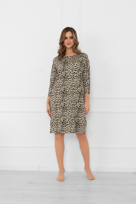 Camisón Kenia Ladies Italian Fashion - estampado leopardo, manga 3/4