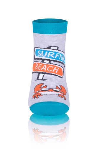 S138S Krab Socks calcetines para los pies Italian Fashion - turquesa/naranja/melange claro
