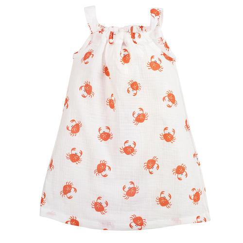 Vestido de muselina sin tirantes Cangrejos crudo Pinokio con estampado de cangrejos