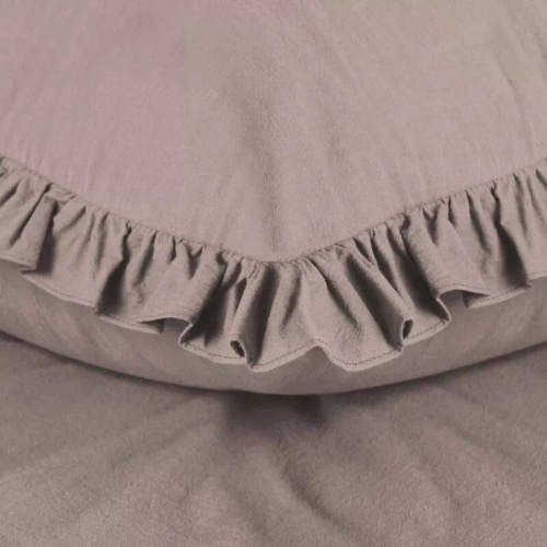 Ropa de cama de algodón con volante Eurofirany 100% algodón con cremallera color polvo