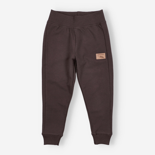 KAR-0040/BRA Pantalón de chándal para niño Lagarto Verde chocolate - cómodo, algodón, producción polaca