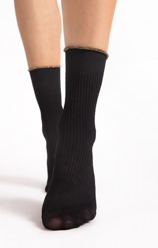 G 1195 Sassy Calcetines de mujer Fiore 40 den negro - acanalado, brillante