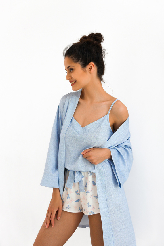 Bata de mujer Felicia Sensis - azul melange