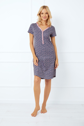 Camisón y chemise de lactancia Tiana, manga corta Moda Italiana - estampado