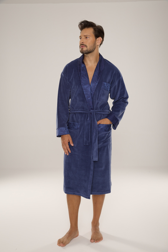 868 Noble albornoz de terciopelo para hombre De Lafense- elegante, suave, de primera calidad, vaquero