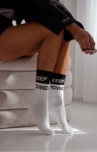 0071-008 Unique Calcetines de mujer Milena blanco - medio rizo, algodón, cálido y confortable