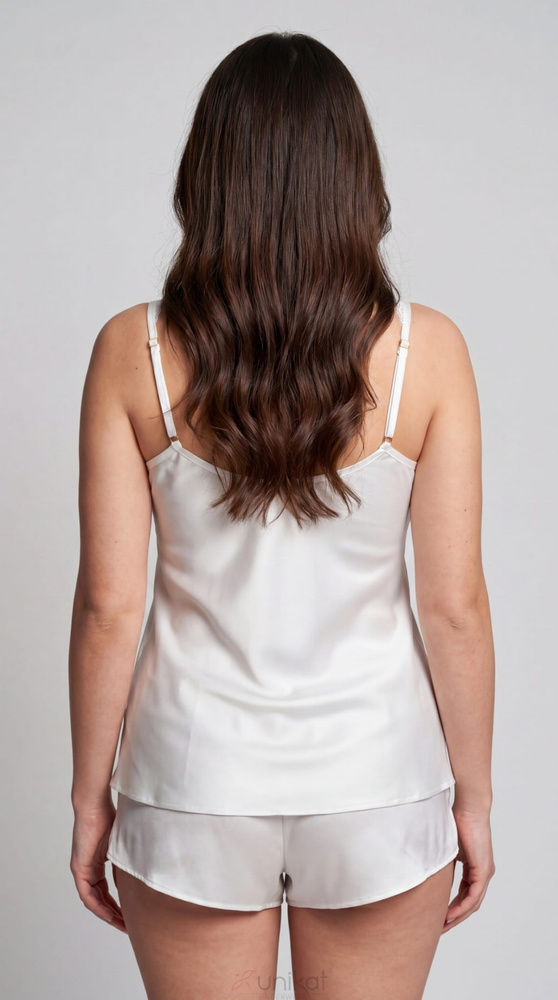 Unikat Beja pijama mujer ecru satén set ligero cómodo elegante