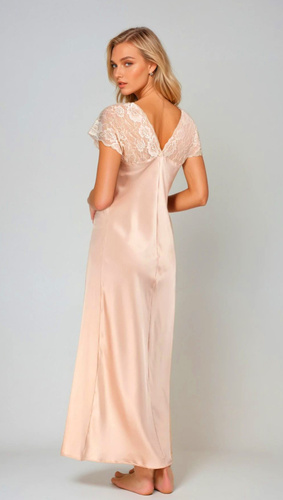 Mactan satin slip by Kalimo - camisón largo con encaje, nude