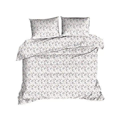 614N Ropa de cama de algodón clásico E24 Extrapościel blanco marrón hojas ramitas- 100% algodón, duradero, colorido, juego de 2 piezas