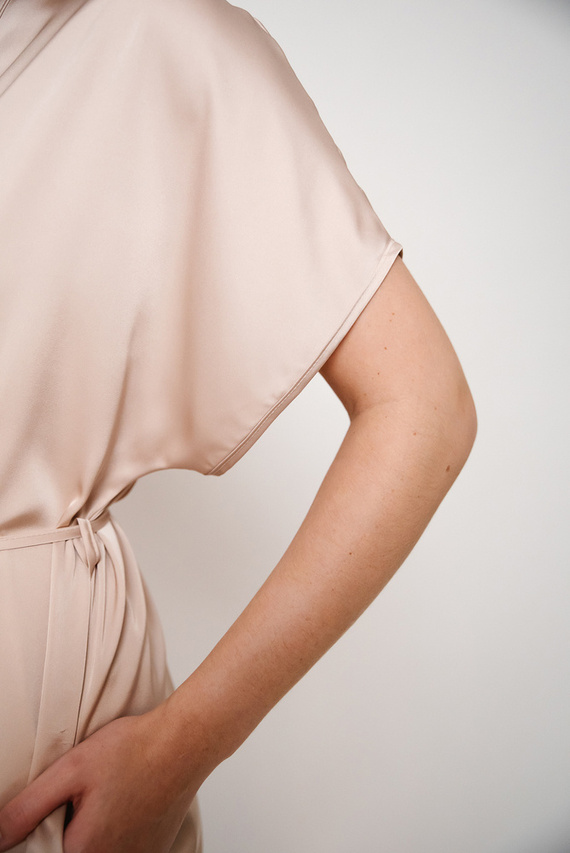 Toque Albornoz manga corta Moda Italiana - beige