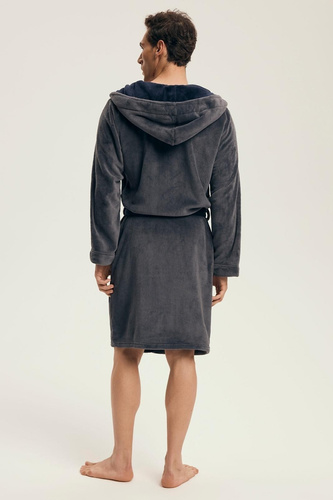 Henderson albornoz para hombre 43377 Natch gris - capucha, punto cálido, comodidad y elegancia