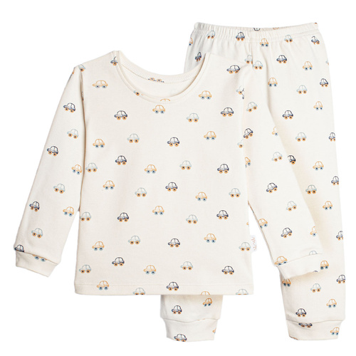 Pijama infantil Nicol 222036 de algodón crema con coches de colores