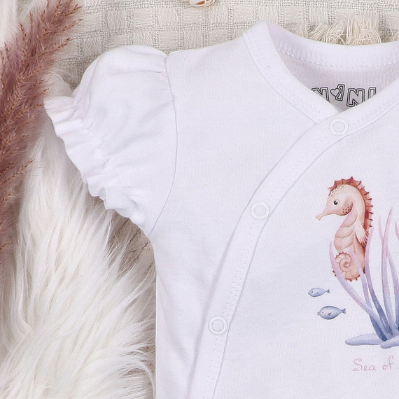 ABN-5474 Underwater World Nini sobre cuerpo blanco - algodón orgánico, manga corta