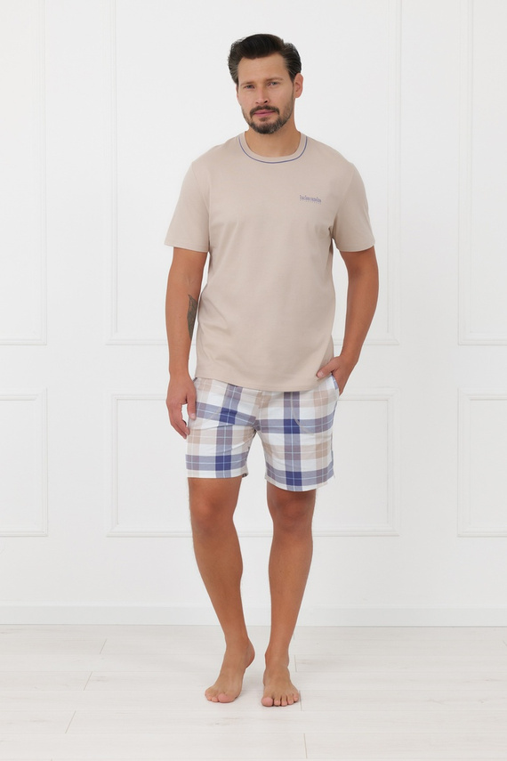 Pijama hombre Juno Italian Fashion 100% algodón manga corta shorts