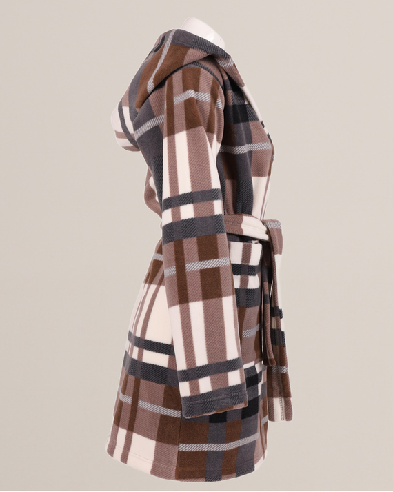 031 Manta albornoz De Lafense - cálido albornoz de vellón para señora Super Cozy, marrón