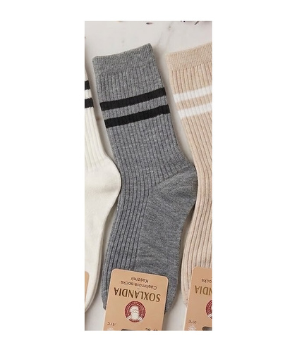 Calcetines de mujer WIK Soxlandia 3044 wz.12 Cachemir 95% acanalados gris